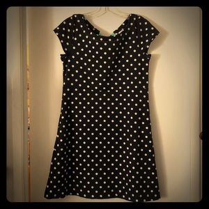 Anthropologie Postmark Polka Dot tie neck dress